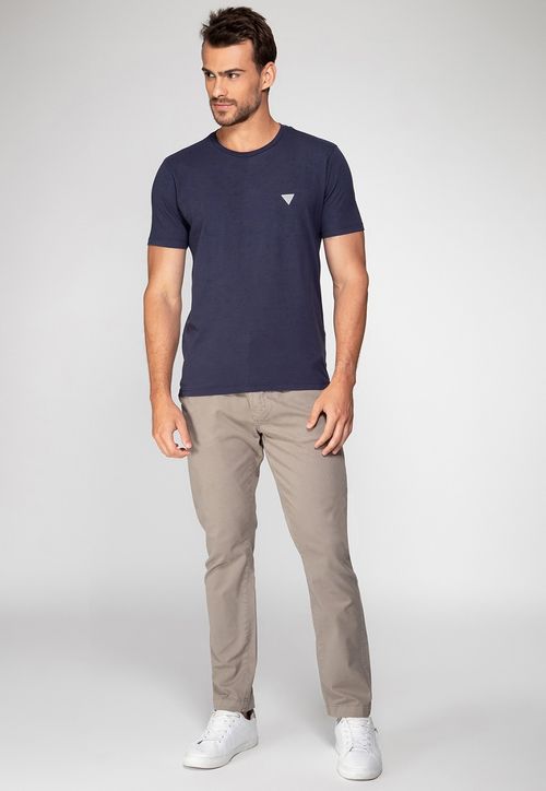 Camiseta Triângulo Emborrachado Guess Azul Escuro
