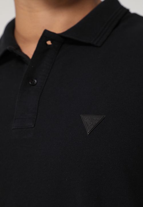 Camisa Polo Guess Silk Gola Preto