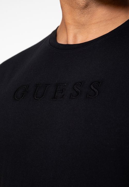 Camiseta Logo Bordado Guess Preto