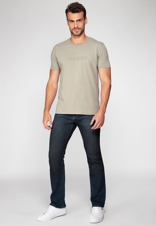 Camiseta Logo Bordado Guess Verde Claro