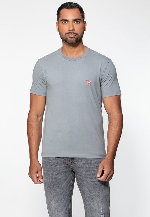 Camiseta Guess Triangulo Original Pq Cinza Claro