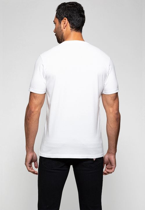 Camiseta Triângulo Emborrachado Guess Branco