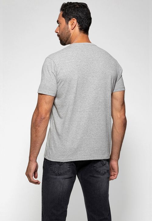Camiseta Triângulo Emborrachado Guess Cinza