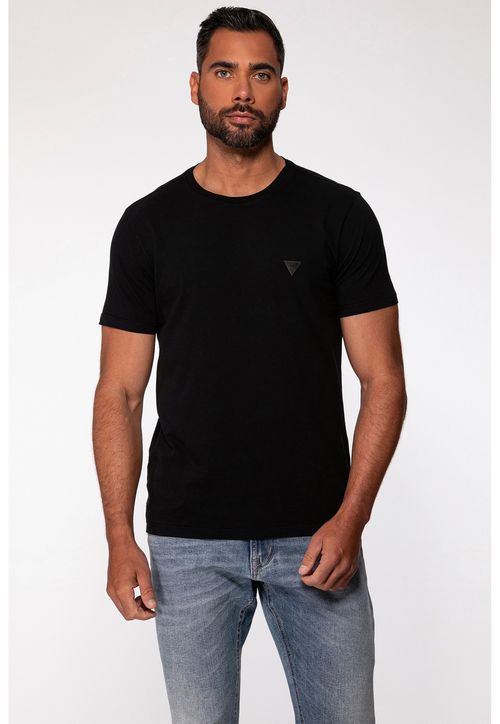 Camiseta Triângulo Emborrachado Guess Preto