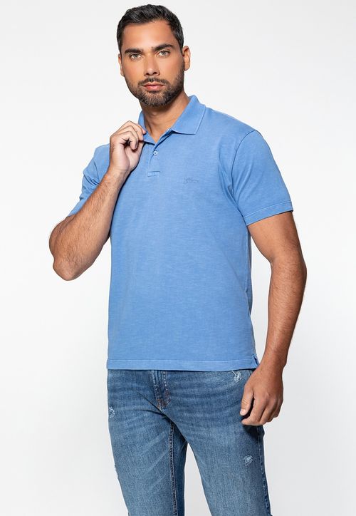 Camisa Polo Guess Bordado Azul