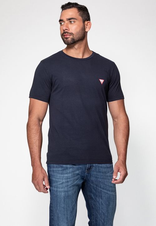 Camiseta Guess Triangulo Original Pq Azul Escuro