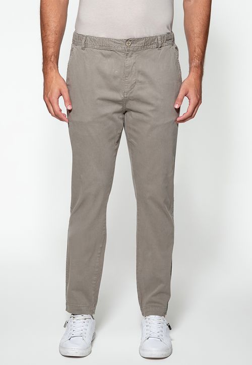 Calça de Sarja Slim Cinza