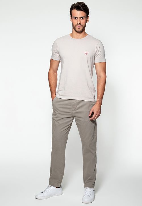 Calça de Sarja Slim Cinza