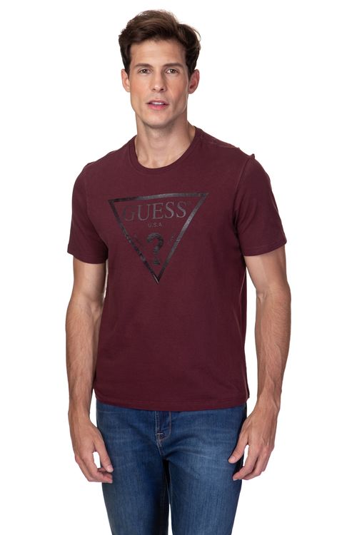 Camiseta Logo Em Gel Guess Roxo