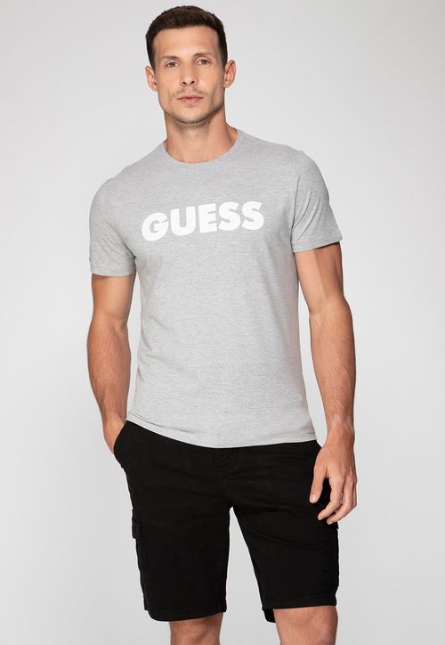 Camiseta Silk Guess Emborrachado Cinza