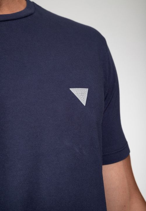 Camiseta Triângulo Emborrachado Guess Azul Escuro