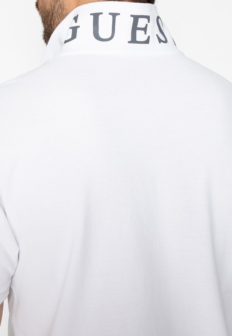 Camisa Polo Guess Silk Gola Branco GuessBrasil