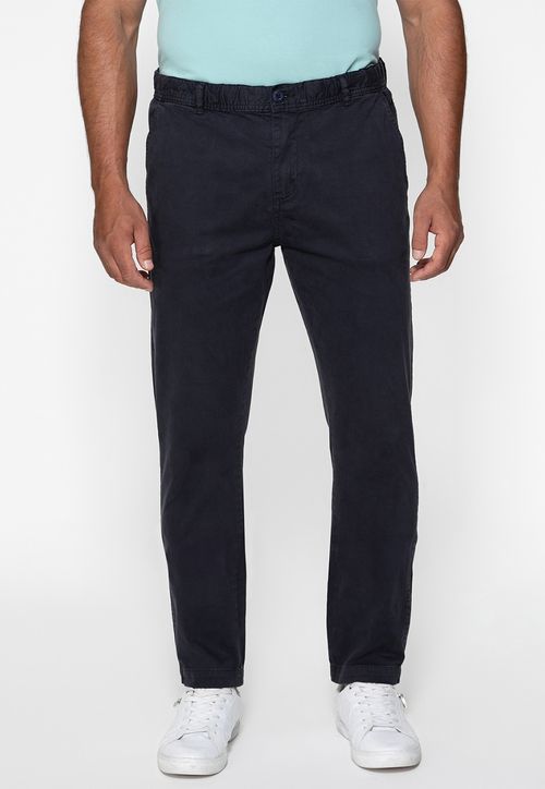 Calça de Sarja Slim Azul Escuro