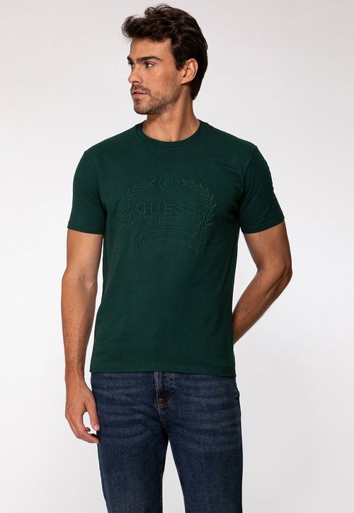 Camiseta Bordado Guess Verde Escuro