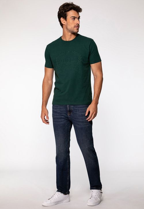 Camiseta Bordado Guess Verde Escuro