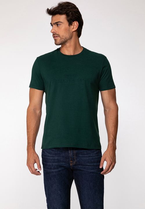 Camiseta Embossed Guess Inc Verde Escuro