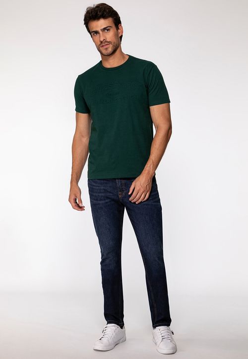 Camiseta Embossed Guess Inc Verde Escuro