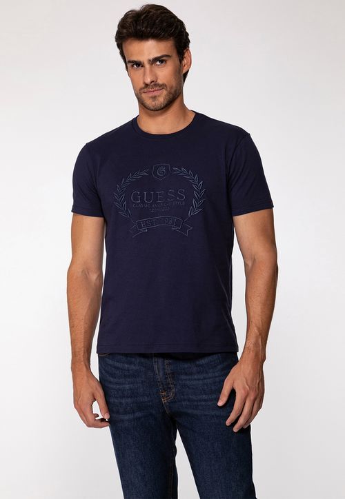 Camiseta Bordado Guess Azul Marinho