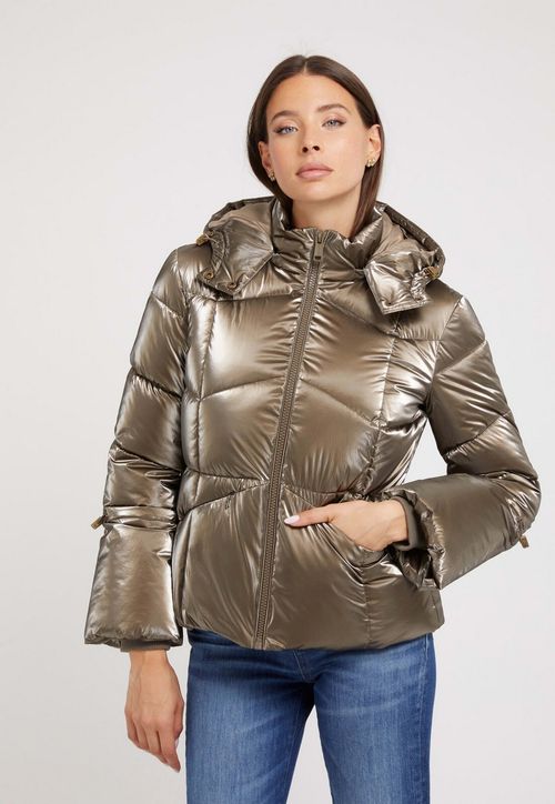 Jaqueta Puffer Metalizada Cinza