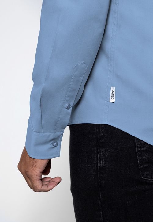 Camisa Social Manga Longa Azul Claro