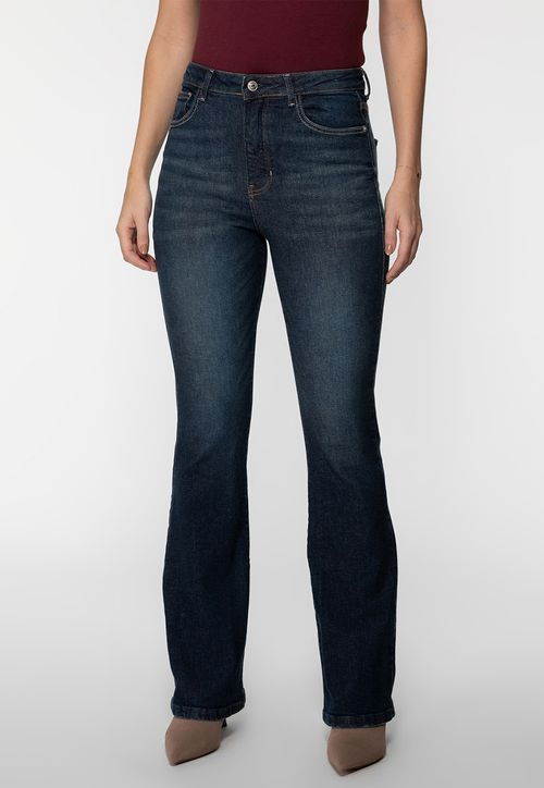 Calça Jeans High Flare Azul Escuro