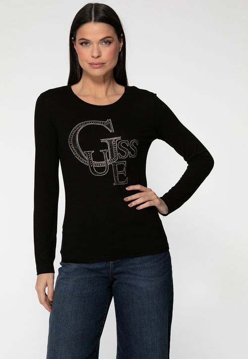 Camiseta Manga Longa GUESS Hotfix Preto