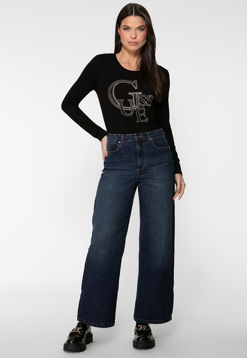 Camiseta Manga Longa GUESS Hotfix Preto