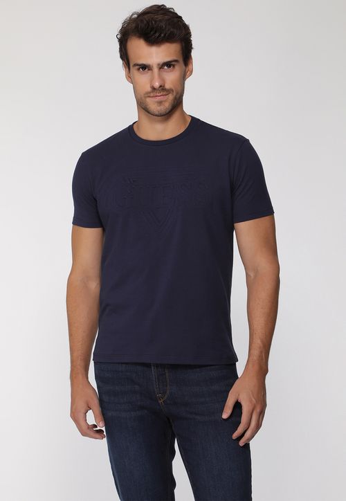Camiseta Logo Embossed Azul Marinho