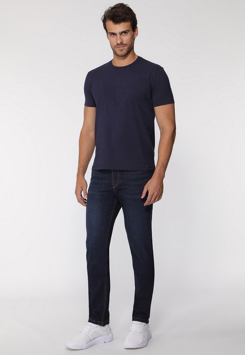 Camiseta Logo Embossed Azul Marinho
