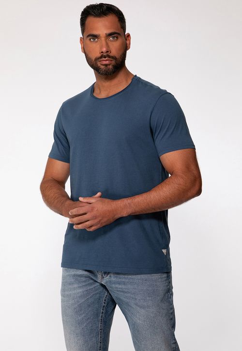 Camiseta Decote A Fio Azul