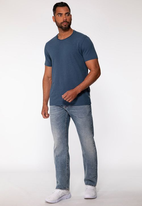 Camiseta Decote A Fio Azul