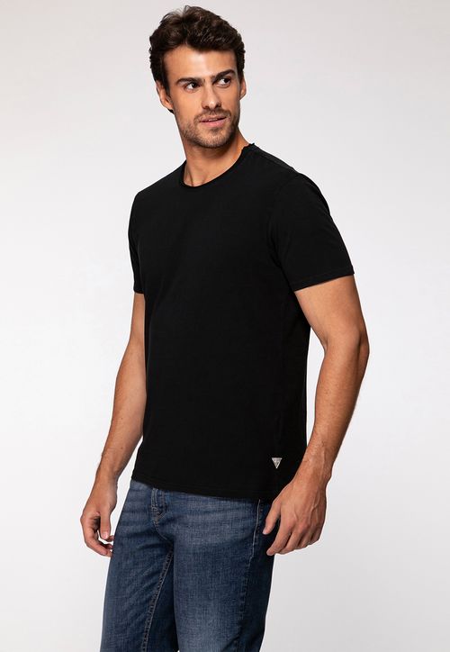 Camiseta Decote A Fio Preto