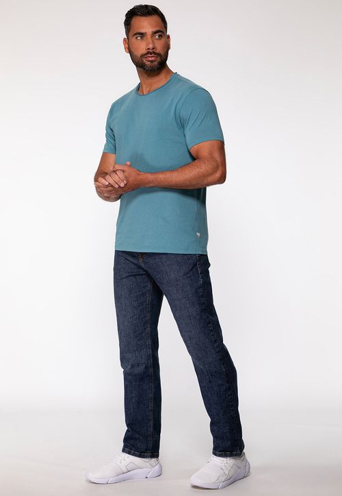 Camiseta Decote A Fio Azul