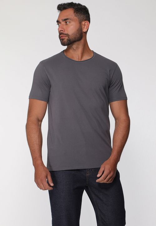 Camiseta Decote A Fio Cinza