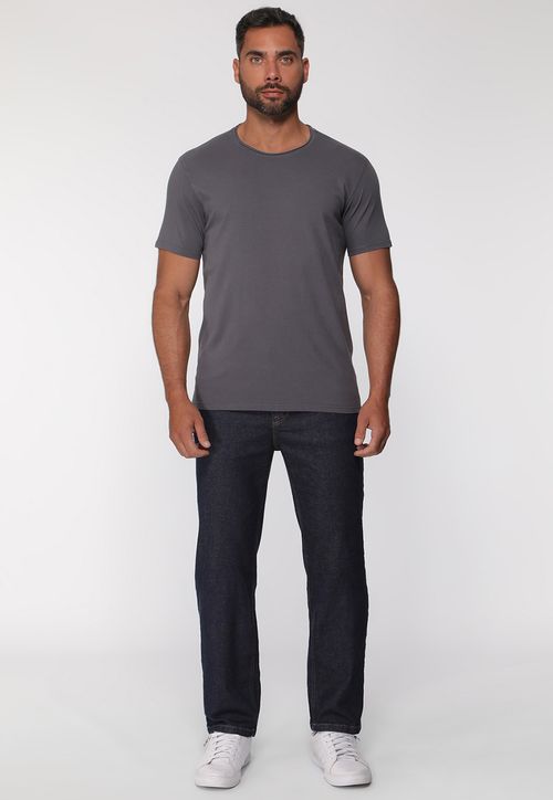 Camiseta Decote A Fio Cinza