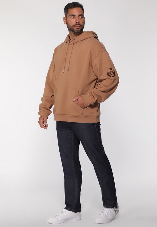 Blusa de Moletom Capuz Marrom