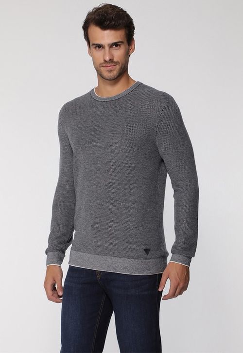 Suéter de Tricot Eco Texturizado Cinza