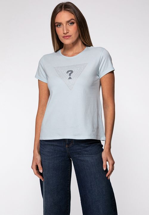 T-shirt Guess Triangs Hot Fix Azul Claro