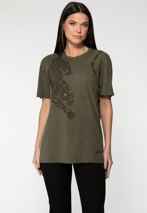 Camiseta Eco Panther Brilho Verde Escuro