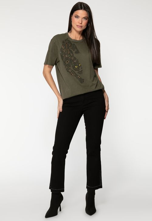 Camiseta Eco Panther Brilho Verde Escuro