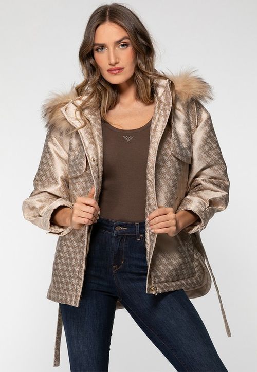 Jaqueta Parka Eco Acetinada 4G Creme