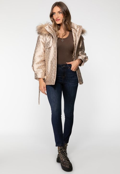 Jaqueta Parka Eco Acetinada 4G Creme