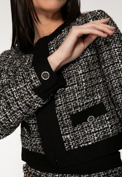 Jaqueta Tweed Lurex Eco Preto