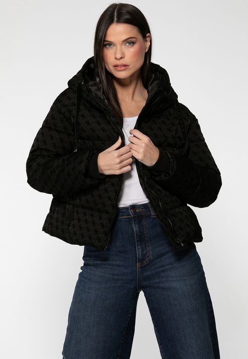 Jaqueta Puffer 4G Aveludado Preto
