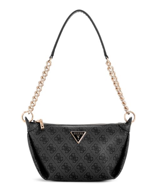 Bolsa Meridian Top Zip Shoulder Bag Logo Preto