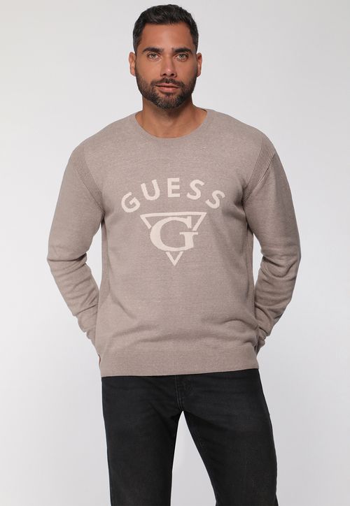 Blusa de Tricot Guess Triangulo G Bege