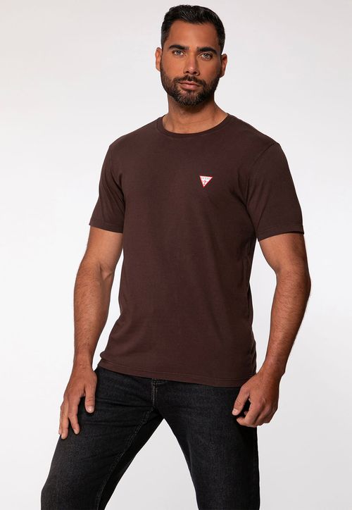 Camiseta Guess Triangulo Original Pq Marrom