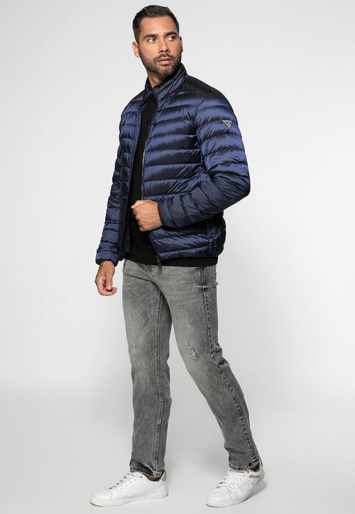 Jaqueta Puffer Gola Alta Azul Escuro