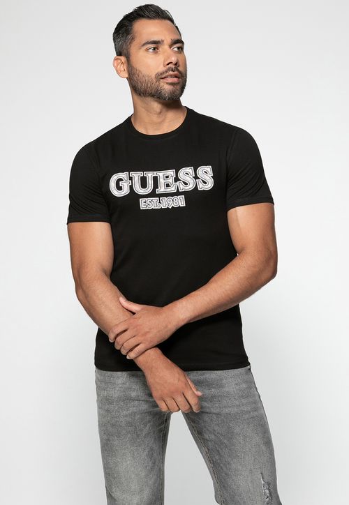 Camiseta Eco GUESS Flocado Preto