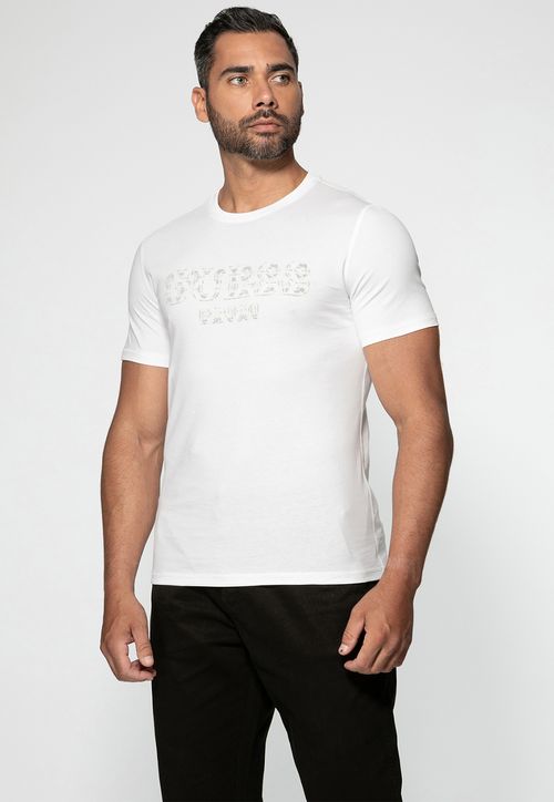 Camiseta Eco GUESS Flocado Branco